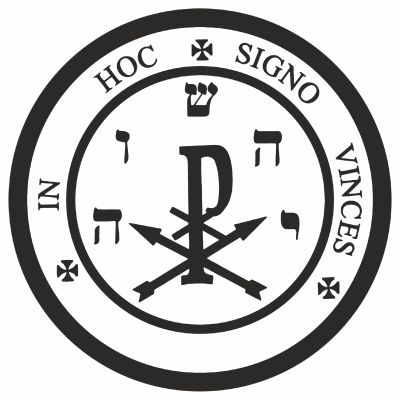 Monograma Cristo - gráfico radiestésico de cartolina plastificada