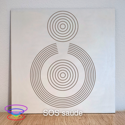 SOS saúde - Gráfico radiestésico de MDF 20x20cm gravado a laser