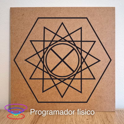 Programador físico - Gráfico radiestésico de MDF cru 23x23cm