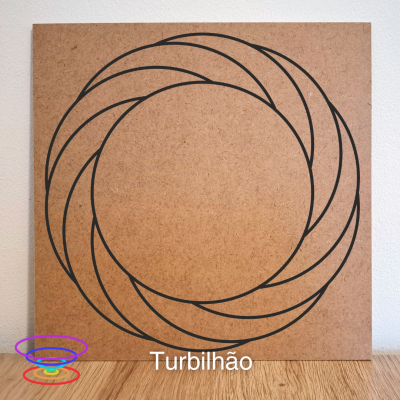 Turbilhão - Gráfico radiestésico de MDF cru 23x23cm