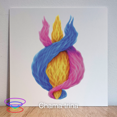 Chama trina - Gráfico radiestésico de PEAD 21x21cm