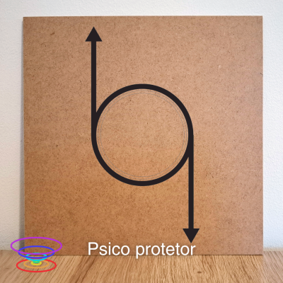 Psico protetor - Gráfico radiestésico de MDF cru 23x23cm