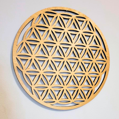 Gráfico mandala Flor da Vida em madeira