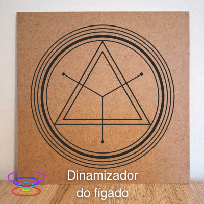 Dinamizador do fígado - Gráfico radiestésico de MDF cru 23x23cm