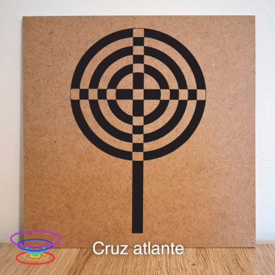 Cruz Atlante - Gráfico radiestésico de MDF cru 23x23cm
