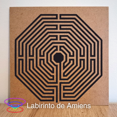 Labirinto de Amiens - Gráfico radiestésico de MDF cru 23x23cm