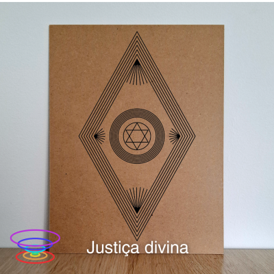 Justiça divina - Gráfico radiestésico de MDF cru 23x30cm
