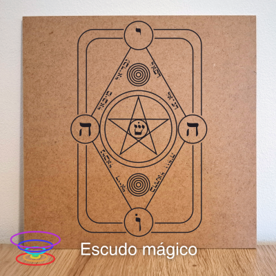 Escudo mágico - Gráfico radiestésico de MDF cru 23x23cm