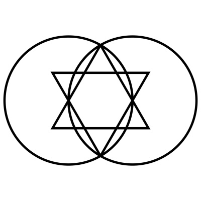 Vesica piscis - gráfico radiestésico de cartolina plastificada