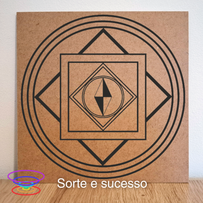 Sorte e sucesso - Gráfico radiestésico de MDF cru 23x23cm