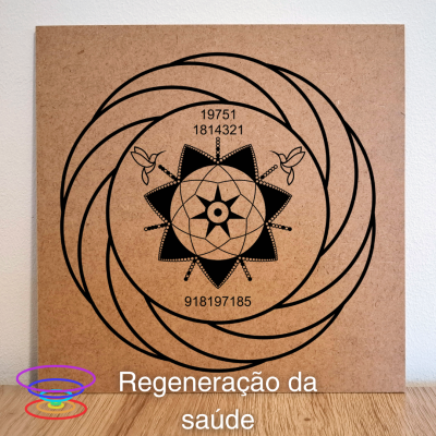 Regeneração da saúde - Gráfico radiestésico de MDF cru 23x23cm