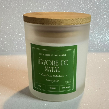 Vela em Vidro com Tampa de Madeira Vela em Vidro com Tampa de Madeira