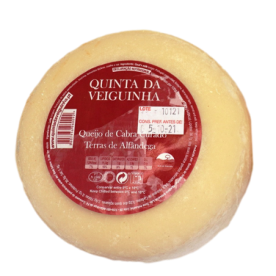 Queijo de Cabra Curado Terras de Alfândega - Quinta da Veiguinha (700 a 720g)
