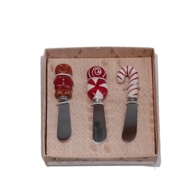 Conjunto de 3 facas para queijo - gingerbread.