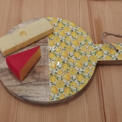 Tábua para queijos de madeira - Limões.