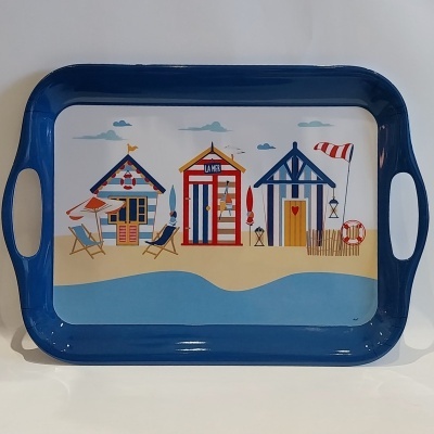 Tabuleiro com motivos marítimos.