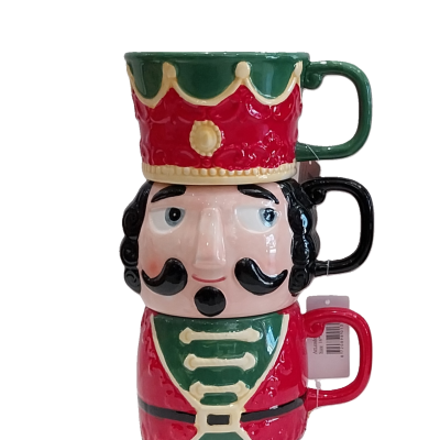 Conjunto de 3 canecas quebra-nozes.