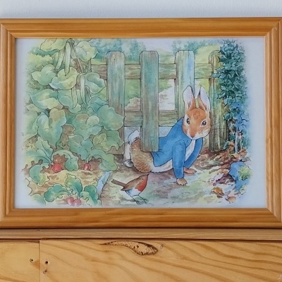 Quadro com o Peter Rabbit.