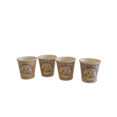 Conjunto de 4 copos  de café em porcelana - colecção  Happy Easter.