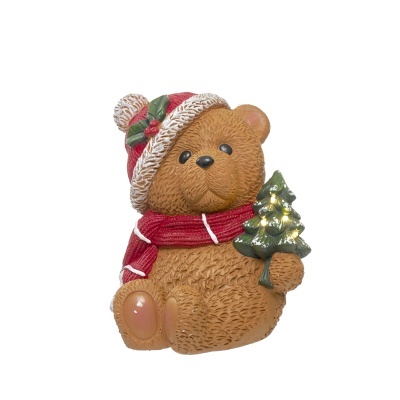 Urso em poliresina com luz led.