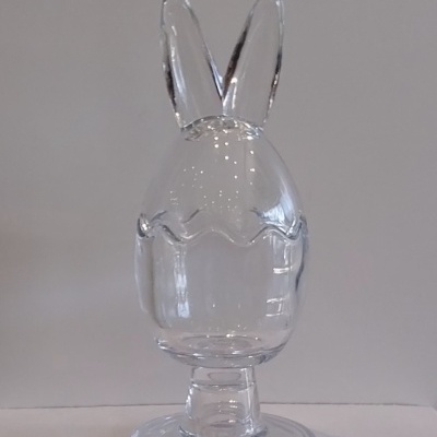 Bomboneira  em vidro com orelhas de coelho