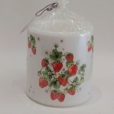 Vela com morangos - tamanho grande.
