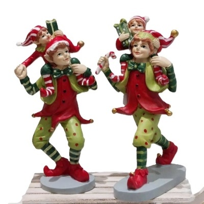 Conjunto de 2 elfos de Natal.