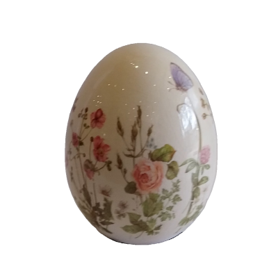 Ovo de páscoa decorativo em cerâmica.