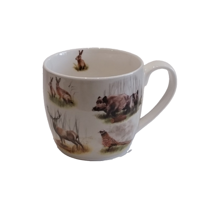 Caneca com motivos de caça.