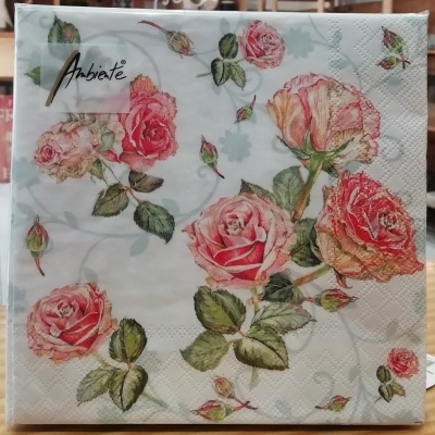 Guardanapos de papel com rosas