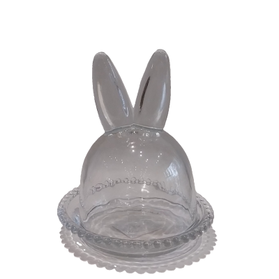 Bomboneira  em vidro com orelhas de coelho
