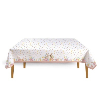 Toalha de mesa com coelhos e flores - colecção Très Jolie.