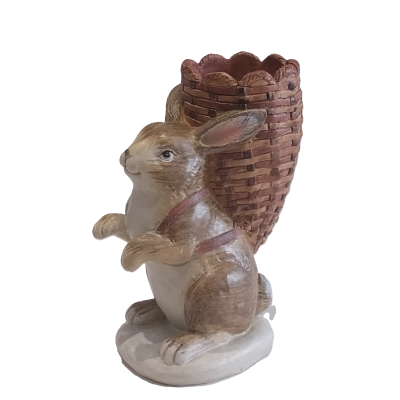Coelho com cesto - tealight  holder rabbit.
