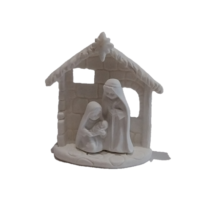 Presépio com cabana.