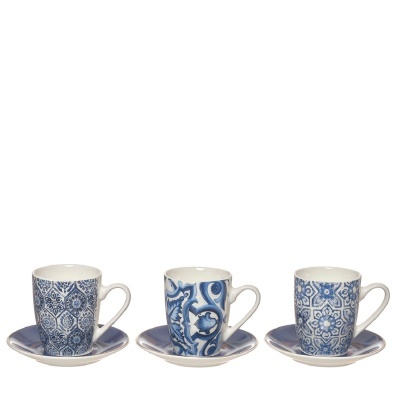 Conjunto de 6 chávenas de café em porcelana.