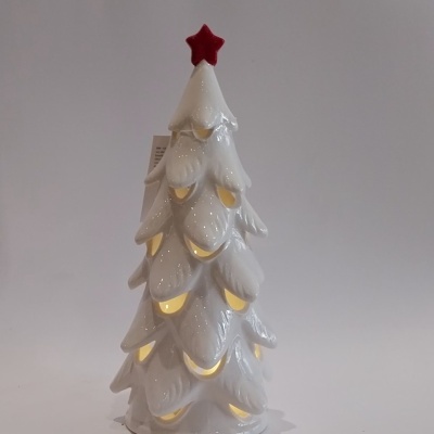 Árvore de Natal em cerâmica com luz led.