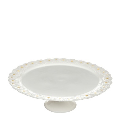 Prato para bolo com pé - margaridas.