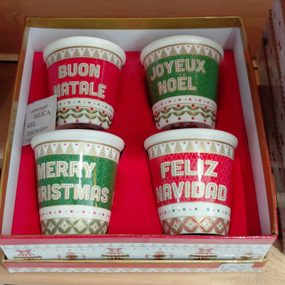 Conjunto de 4 copos de café - Enjoy your Christmas.
