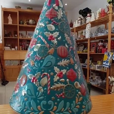 Lata Árvore de Natal  verde com musíca.