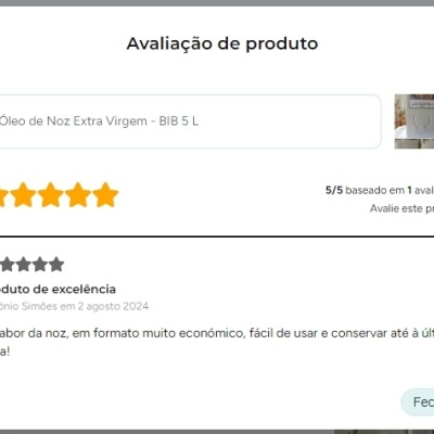 Óleo de Noz Extra Virgem - BIB 5 L Óleo de Noz Extra Virgem - BIB 5 L