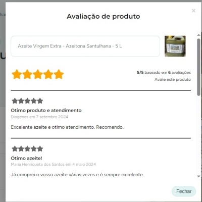 Azeite Virgem Extra - Azeitona Santulhana - 5 L