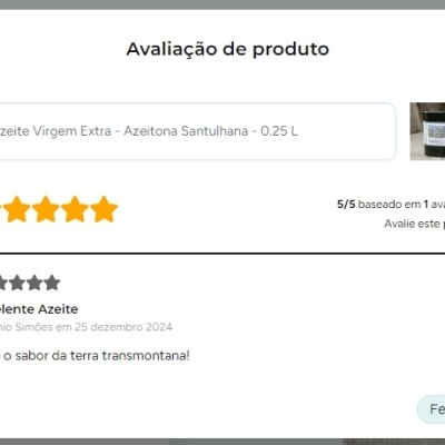 Azeite Virgem Extra - Azeitona Santulhana - 0.25 L Azeite Virgem Extra - Azeitona Santulhana - 0.25 L