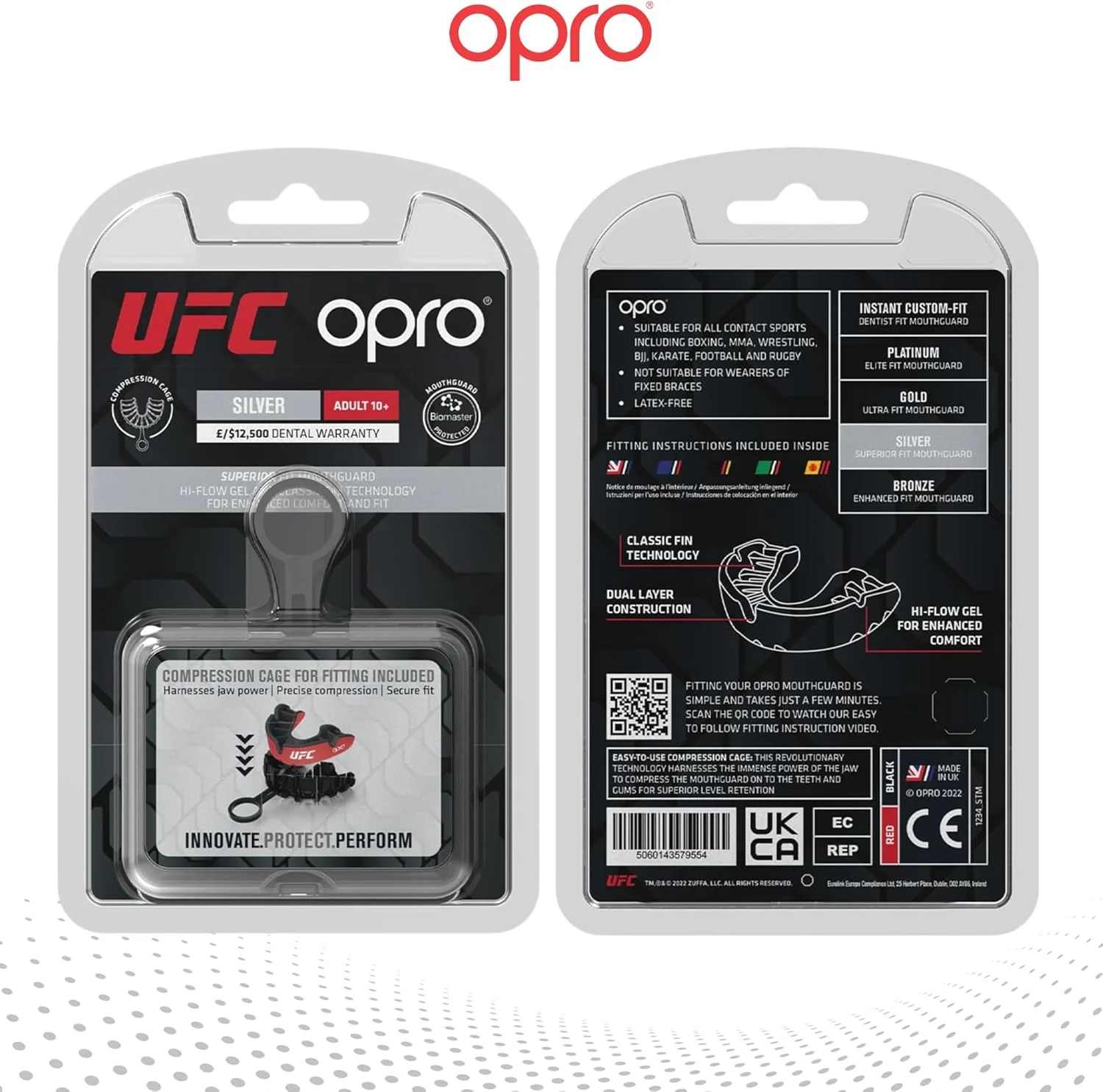 Boquilha Opro Silver - Vermelho/Preto