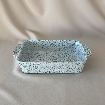 Assadeira Média Branca e Azul