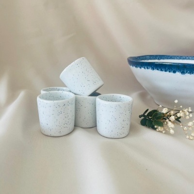 Copo Café Branco e Azul