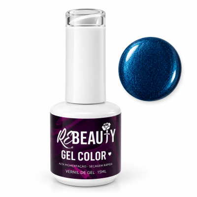 Verniz de gel REbeauty- Azul Metálico Brilhante 112