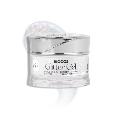 GLITTER GEL INOCOS BRANCO COM GLITTER 30G