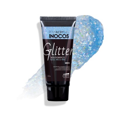 POLYACRYGEL INOCOS HOLOGRÁFICO AZUL ARCO-ÍRIS