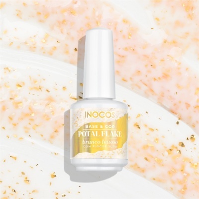 POTAL FLAKE INOCOS BRANCO LEITOSO COM FLOCOS OURO
