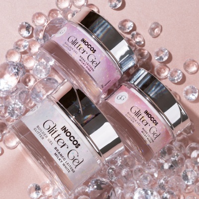 GLITTER GEL INOCOS BRANCO COM GLITTER 50G